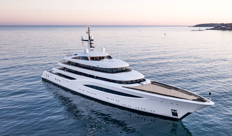 Yacht for sale at marina